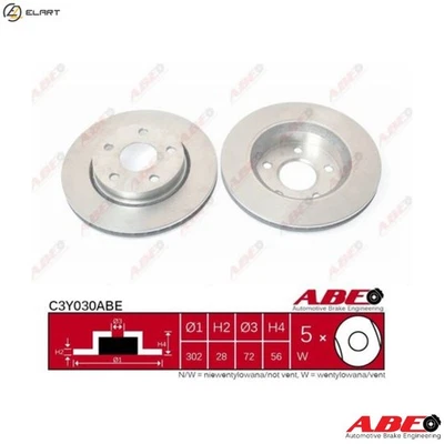 2x BRAKE DISC C3Y030ABE FOR JEEP WRANGLER/JK/III ENS 2.8L 4cyl WRANGLER III 3.8L - Image 1 of 4