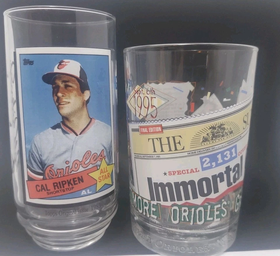 Juego De 2 Vasos McDonalds Cal Ripken Orioles Greatest Moments De Colección 1993 y 98 Foto 1 de 4