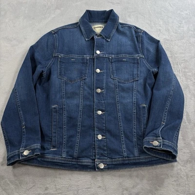 Chaqueta vaquera L'Agence para mujer XS/S azul elástico de mezclilla mezcla de algodón con puños camionero Foto 1 de 4