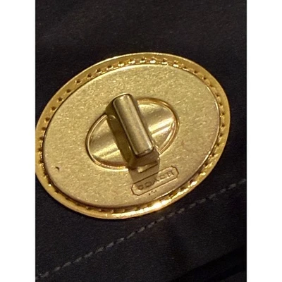 Coach черный нейлоновый клатч вечерняя сумка золотая цепочка поворот замок акцент - Изображение 1 из 4