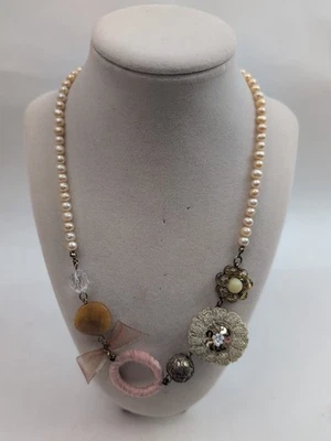 COLLAR ANTHROPOLOGIE NUEVO CON ETIQUETAS PERLAS Vintage Eslabones Y2K  Foto 1 de 4