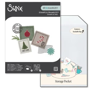 Juego de estampillas transparentes Sizzix 27PK con 11PK Framelits - Entrega especial + Bolsillo - Imagen 1 de 5