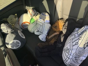 Star Wars Large Plush Lot Of 8 Yoda Darth Vader Chewbacca R2D2 BB8 M. Falcon - Picture 1 of 18