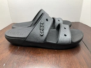 Crocs Classic Glitter II Sandalen silber/schwarz Damengröße 8 Herrengröße 6 - Bild 1 von 17