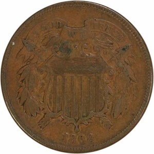 1868 Two Cent Piece VF Uncertified #810 - Picture 1 of 2