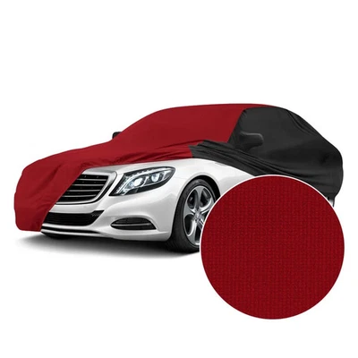 For Buick Regal 83 Satin Stretch Indoor Pure Red Custom Car Cover w Black - Image 1 of 4