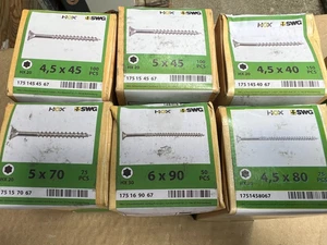 Restposten SWG Holzschrauben 6 Packungen inkl Bit pro Pack  / i  Cont2Pal5K2 - Bild 1 von 3