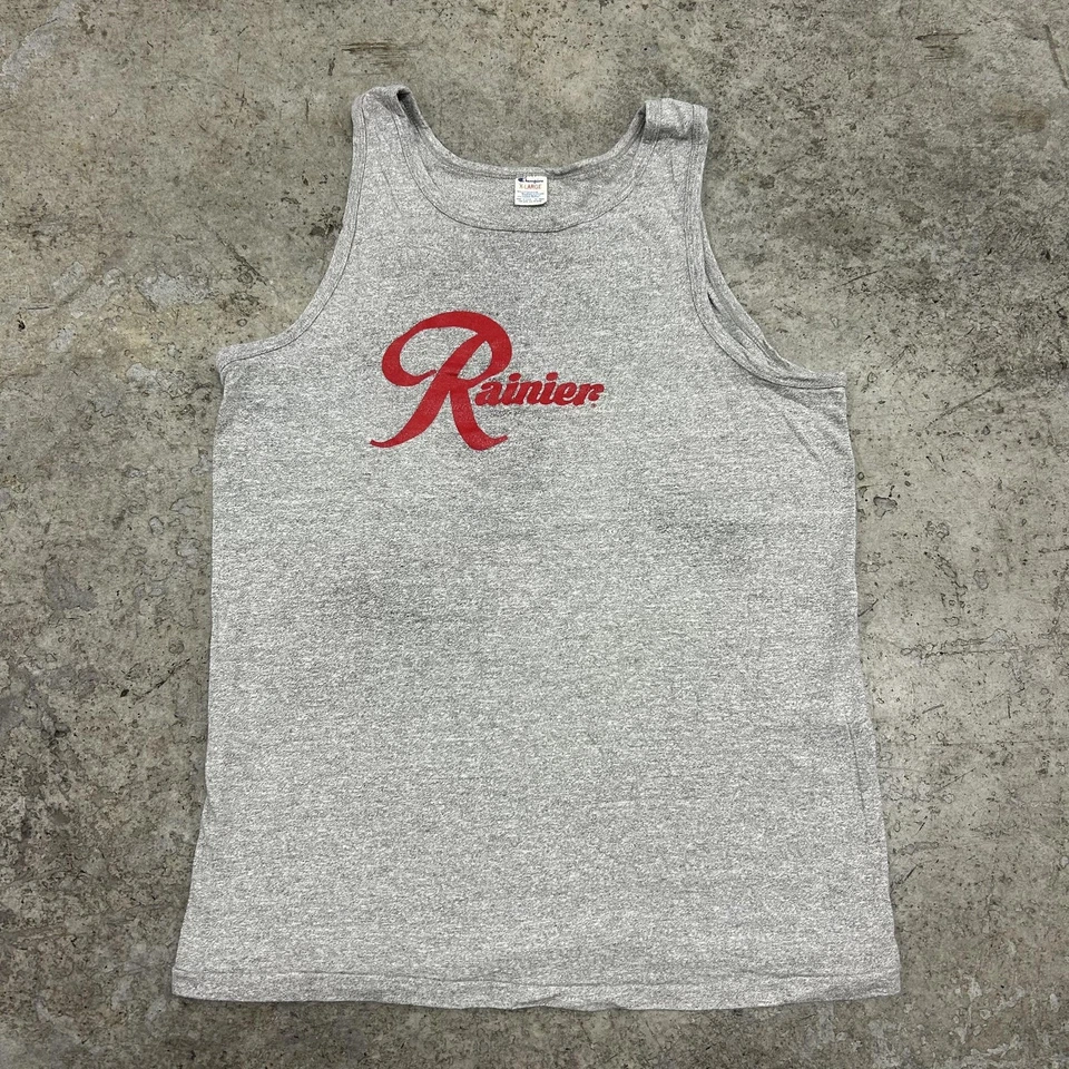 Vintage Champion Rainier Tank Top Mens XL Gray Athletic Shirt Made USA 80s Retro - Image 1 of 4