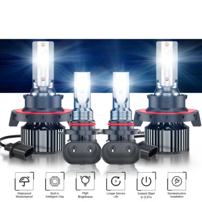For Dodge Nitro 2007-2009 6000K 4X LED Headlights High/Low + Fog Bulbs Combo Kit - Imagem 1 de 4
