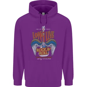 Long Live Rock n Roll Heavy Metal Guitar Childrens Kids Hoodie - Picture 1 of 11