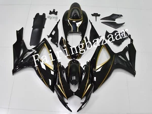 Kit de carenado molde de inyección ABS negro dorado apto para GSXR600 GSXR750 2006 2007 - Imagen 1 de 7