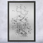 Framed Super SNES Controller Exploded View Wall Art Print SNES Wall Art