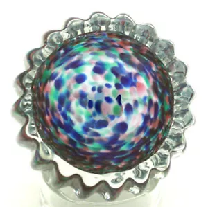 Urna funeraria de cremación de carnaval ondulada de cristal pequeña/sake de 2 pulgadas cúbicas - Imagen 1 de 1