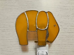 Night light, Stained Glass Elephant, Wall Plug In, Handmade Gift For Kids - Picture 1 of 10