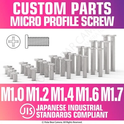 Tiny Screw M1.0 M1.2 M1.4 M1.6 M1.7 1/2/3/4/5/6mm Kamera Objektiv JIS Micro Profile