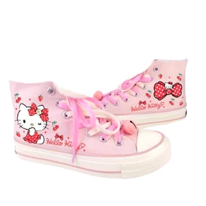 Rosa Erwachsene Damen High Tops Hello Kitty Sneakers Canvas Schuhe japanisch kawaii - Bild 1 von 4