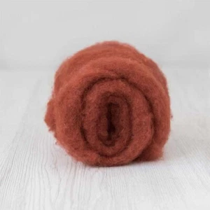 Carded Felt Wool Needle Felting Carded Batt Orange Maori DHG Rust - Picture 1 of 1