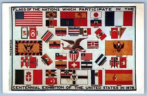 Postcard~ Nations Which Participated In The Centennial Exhibition Of The US 1876 - Picture 1 of 2