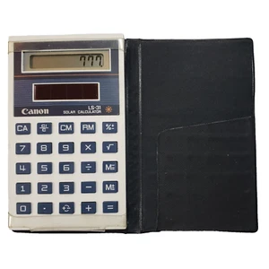 Canon LS-31 Solar Calculator with Case, Vintage Year 1984. Tested/ Works Great - Picture 1 of 7