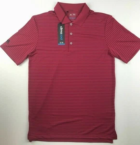Adidas Mens Small Climacool 3 Stripe Life Pink Pencil Striped Golf Shirt Polo - Picture 1 of 4