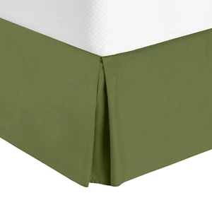Luxury Pleated Tailored Bed Skirt - 14” Drop Dust Ruffle, Twin XL - Calla Green - Picture 1 of 4