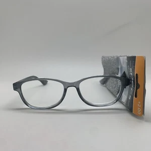 FG30 Foster Grant SIMPLY SPECS VRL2005 GRY 2.00 Reading Glasses READERS Glitter - Picture 1 of 6
