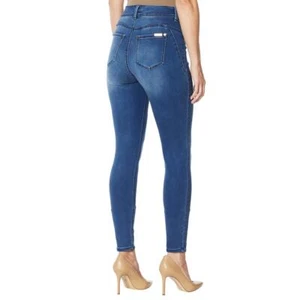 Skinny stretchy Jeans IMAN 2 BUTTON Global Chic Luxury Resort 360 CHOOSE COLOR - Picture 1 of 17