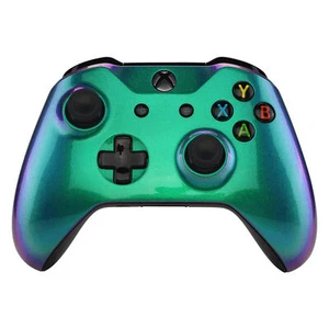 Green Purple Chameleon Upper Shell Faceplate Cover for Xbox One S X controller - Picture 1 of 8