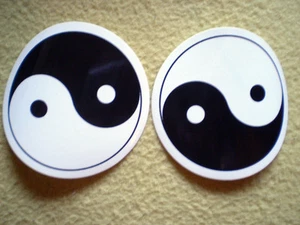 2 pieces stickers love - friendship - yin yang - in round approx. 9.5 cm large - Picture 1 of 1