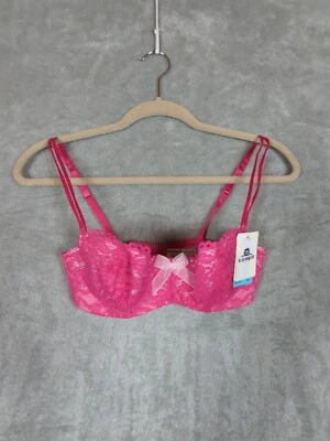 Sujetador Wacoal B.Tempt'd Rosa Caliente/Blanco Talla 32C Con Aros Encaje Sexy Foto 1 de 4