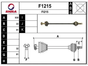 Eje de transmisión VW FIAT GOLF III RITMO I 2.8 VR6 55 diésel 1.7 delantero derecho NUEVO - Imagen 1 de 2