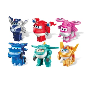Super Wings Mini Transformer Robot 6EA Set Completo Ufficiale MD Tracking - Foto 1 di 9