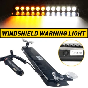 Amber White 24 LED Windshield Strobe Light Car Truck Emergency Warning Lamp - Picture 1 of 11