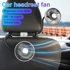 Dual Head Car Fan Portable Vehicle Truck 360° Flexible Auto Cooling Cooler LED - Picture 1 of 19