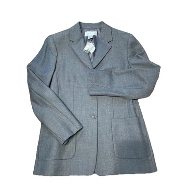 Chaqueta Blazer Informal de Lana Esquina Nueva Mujer Gris 12 Grande Único Pecho Clásica Foto 1 de 4