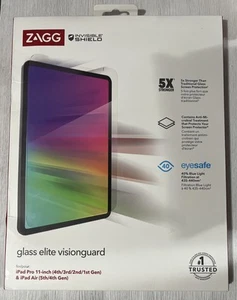 ZAGG Glass Elite VG Screen Protector iPad Pro 11-inch 4/3/2/1 & iPad Air 4/5 Gen - Picture 1 of 1