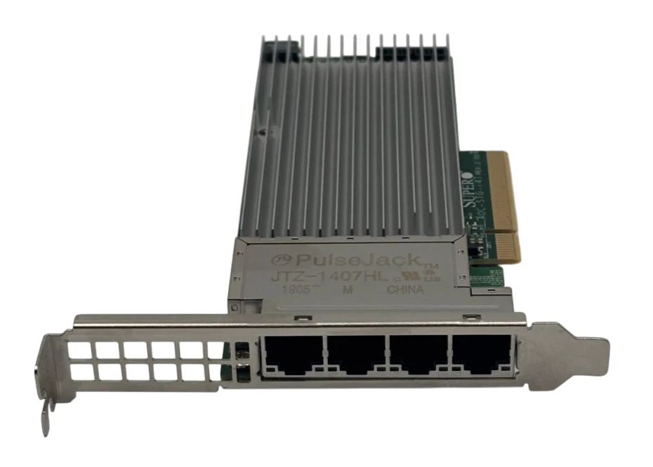 Supermicro AOC-STG-i4T 10Gigabit BaseT Quad Port 4xRJ45 SFP+ Server FH NIC - Image 1 of 4