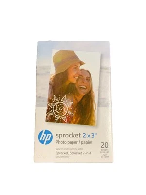 HP Sprocket Zink Photo Paper 2x3" for HP Sprocket Photo Printers, 20 Sheets - Image 1 of 2