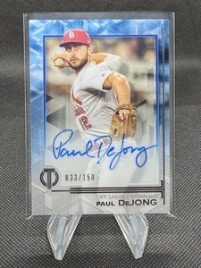 Topps Tribute Paul DeJong Tribute 2019 azul automático/150 #TA-PDE St Louis Cardinals - Imagen 1 de 3