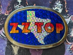 ZZ TOP TEXAS VINTAGE 1977 PACIFICA COLLECTIBLE PRISM ROCK BELT BUCKLE -NICE! - Picture 1 of 2
