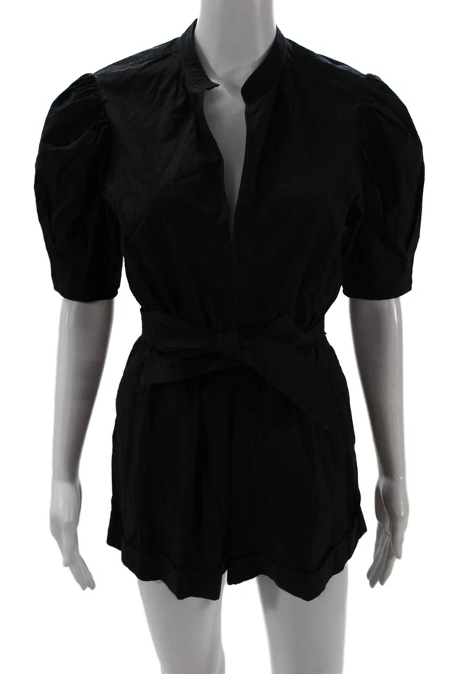 Mono mameluco manga corta con cuello ALC para mujer negro algodón orgánico talla 0 Foto 1 de 4