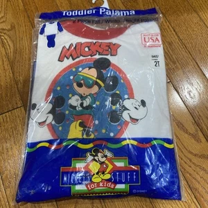 Vtg NOS Lullaby Land Pajamas 2 Piece Mickey Sz 2 Toddler - Picture 1 of 3
