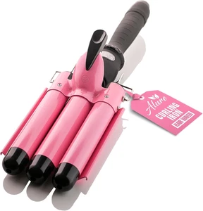 Three Barrel Curling Iron Wand Hair Waver - 1 Inch Ceramic Tourmaline - Picture 1 of 12