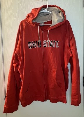Nike red Ohio State long sleeve full zip thick warm hoodie men’s XXL - Image 1 of 4