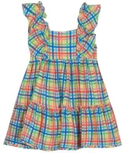 Rare Editions Little Girls Pinafore Ruffles Flared Skirt Dress Coral Size 6X - Picture 1 of 2