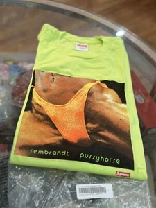 Camiseta verde neón Supreme Butthole Surfers Rembrandt Pussyhorse talla grande - Imagen 1 de 5
