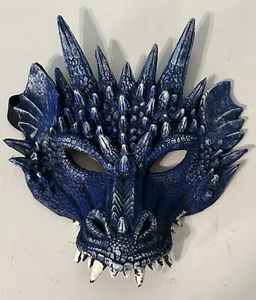 Halloween 3D Dragon Head Half Mask Party Cosplay Costume - Blue - Picture 1 of 2