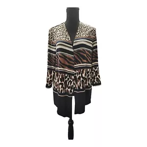 Chico's Travelers Women's Blocked Animal Print Mesh Jacket Size 1 NWT $99 - Picture 1 of 10