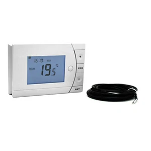 Aufputz-Thermostat NC/NO 8A Kontakt Bodenfühler Batteriebetrieben für Heizkessel - Bild 1 von 6