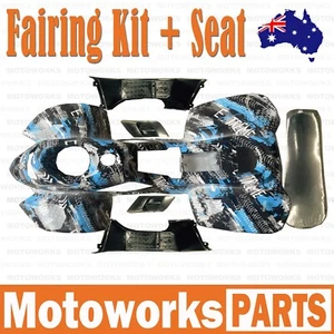 Plastics Guards Fenders Fairing Kit + Seat Mini Kids Quad Dirt ATV Bike BLUE - Picture 1 of 7